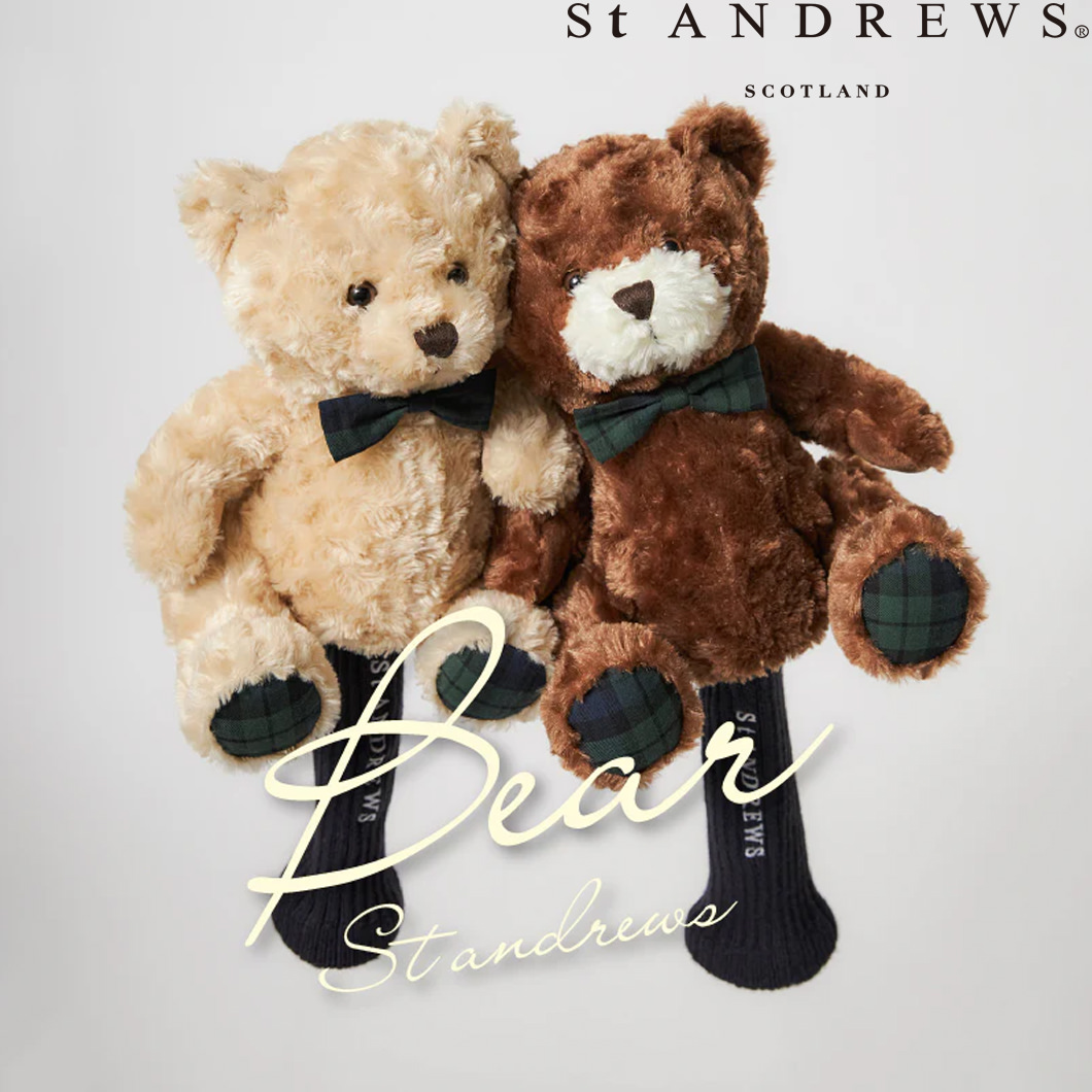 St ANDREWS SCOTLAND ベア ヘッドカバー 2色展開（ベージュ・ブラウン）