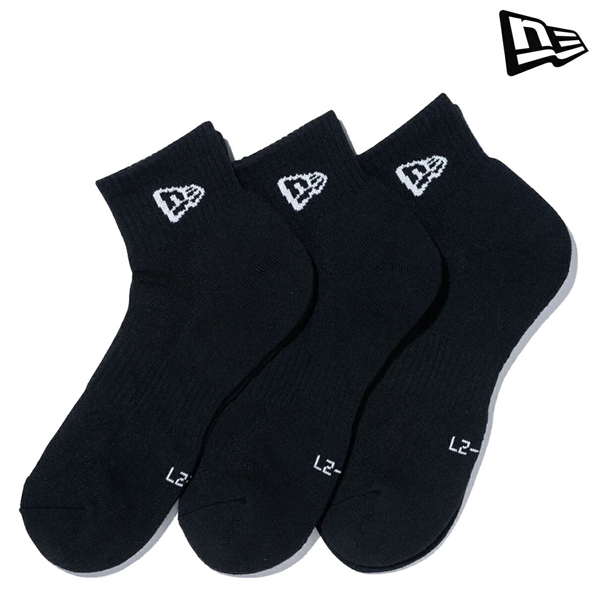 ニューエラ2026年春夏モデルユニセックスSOCKSANKLE3PAIRSBLK25Jショートソックス14518191【26SS】