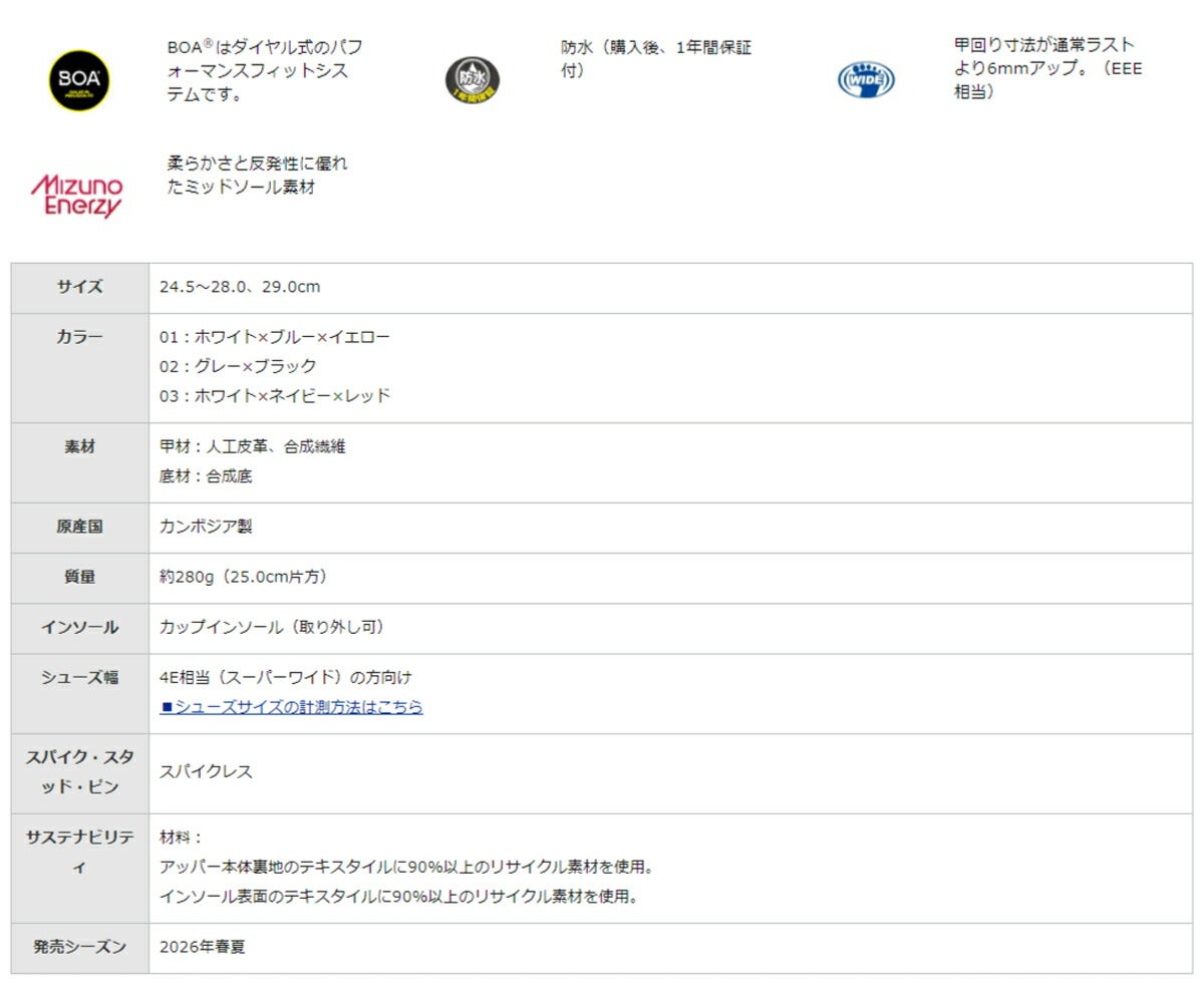 ★期間限定★【全品対象！エントリーでポイント3倍♪】ミズノメンズネクスライトNEXLITEENIIWIDEBOAスパイクレス4E相当防水ゴルフシューズ51GQ2641【26SS】