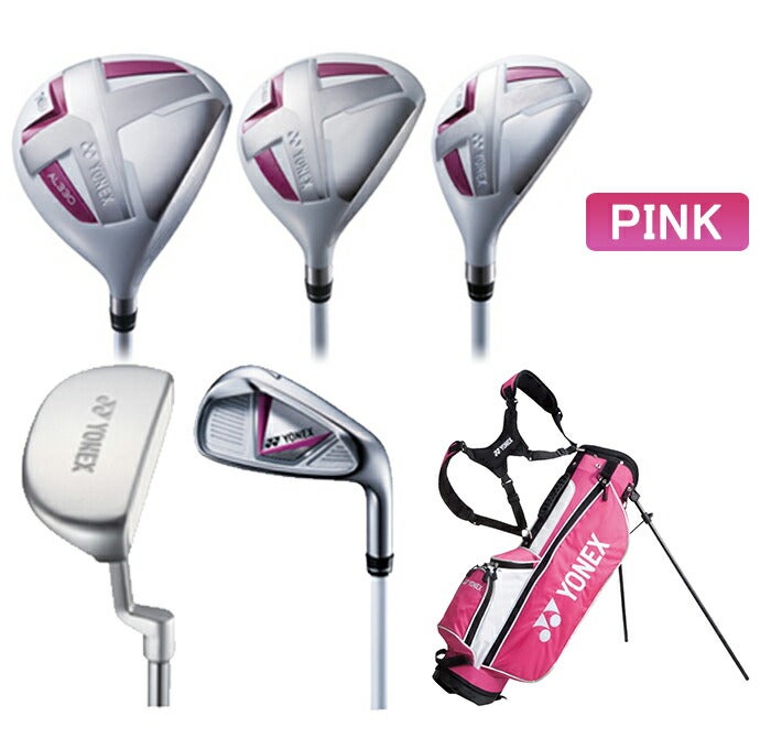 【2016年モデル】【J135】YONEX-ヨネックス-ジュニアクラブセット7本セット(DR,FW,UT,I#7,I#9,SW,PT)＋キャディバッグ【クラブセット】