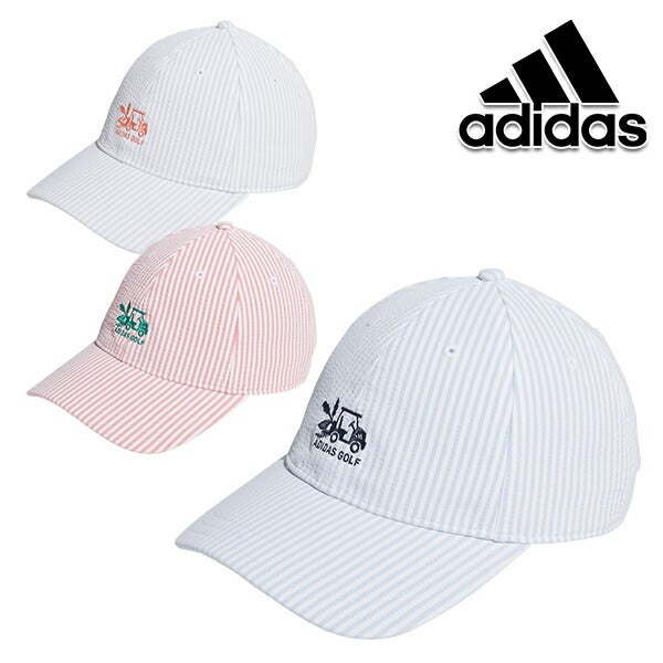 アディダスゴルフ2023年春夏モデルレディースシアサッカーストライプキャップMGR62adidasgolf【23】