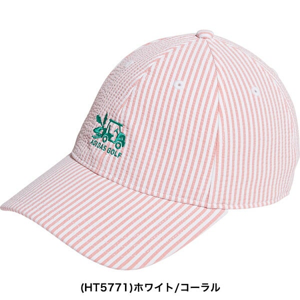 アディダスゴルフ2023年春夏モデルレディースシアサッカーストライプキャップMGR62adidasgolf【23】