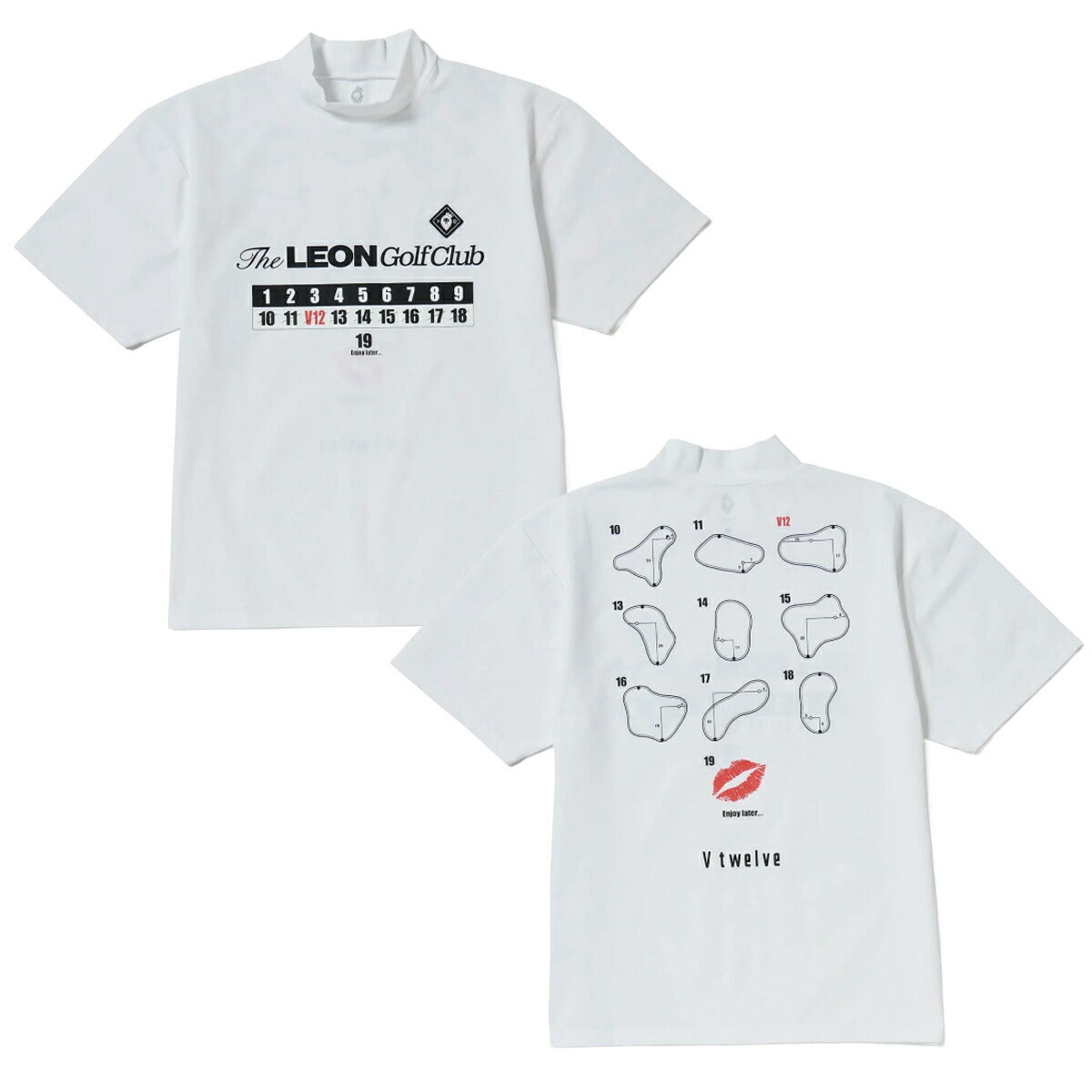 【V12×LEONコラボ】V122026年春夏モデルメンズLEONGCsetAモックネックポロシャツ2枚セットV122611-PL17【26SS】