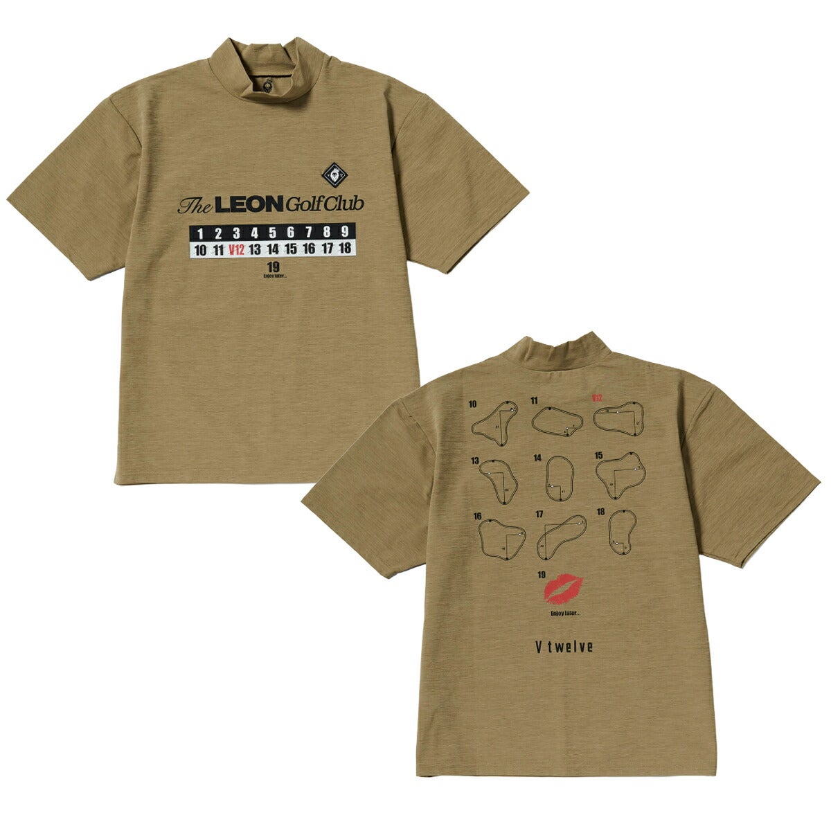 【V12×LEONコラボ】V122026年春夏モデルメンズLEONGCsetCモックネックポロシャツ2枚セットV122611-PL19【26SS】