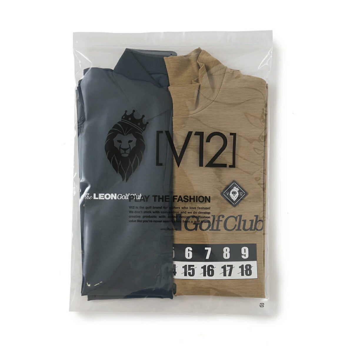 【V12×LEONコラボ】V122026年春夏モデルメンズLEONGCsetCモックネックポロシャツ2枚セットV122611-PL19【26SS】