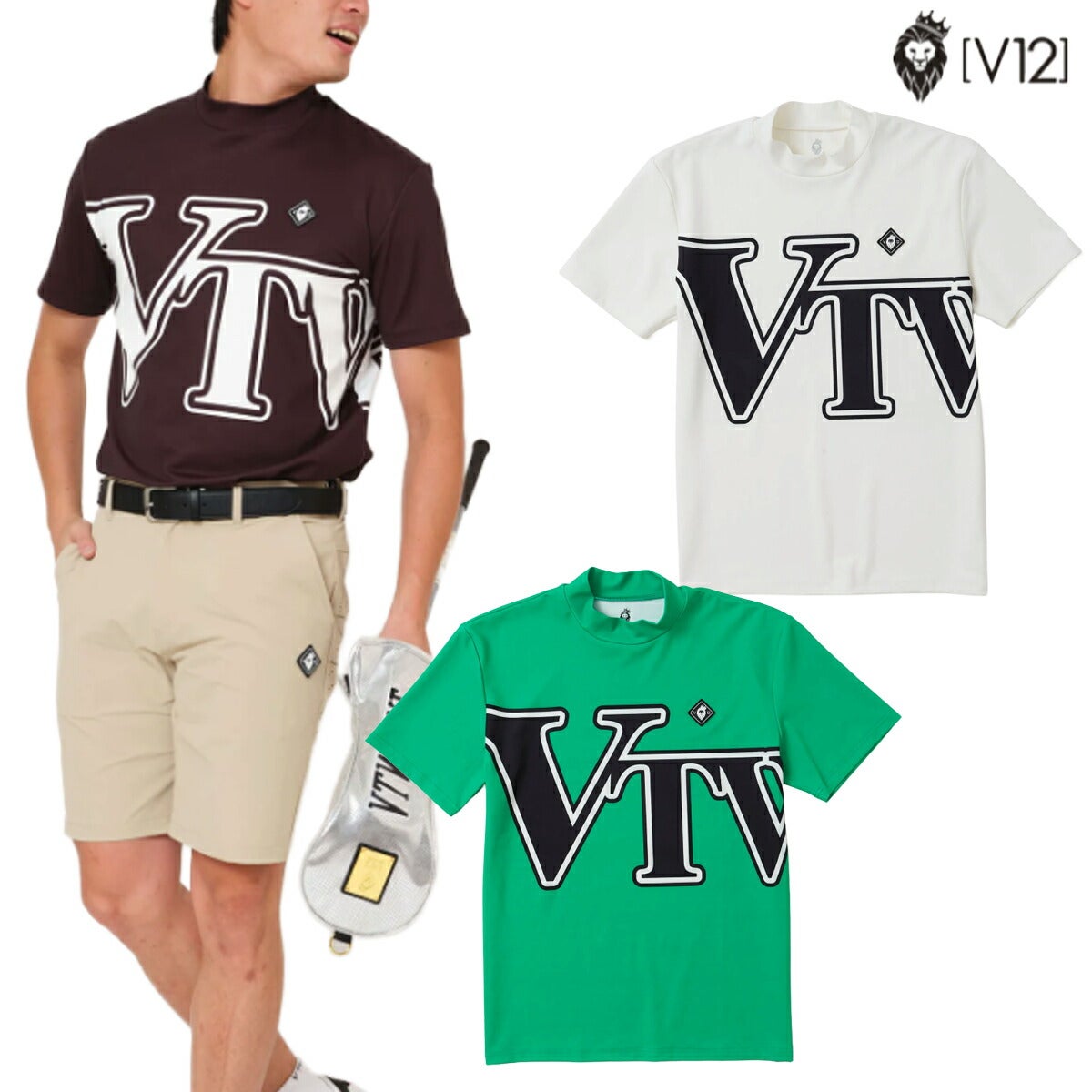 ★期間限定★【全品対象！エントリーでポイント3倍♪】V122026年春夏モデルメンズBIGAWAMOCKモックネック半袖シャツV122610-MK04【26SS】
