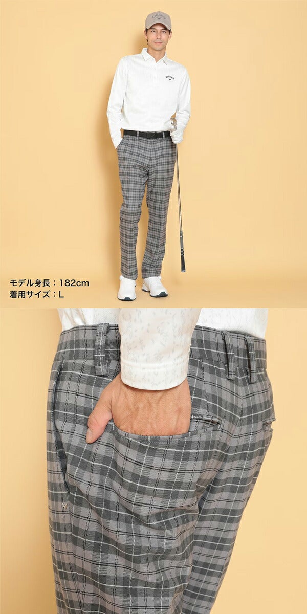 キャロウェイアパレル2024年秋冬モデルメンズ8WAYストレッチ裏起毛チェックパンツC24226116Callaway【24】