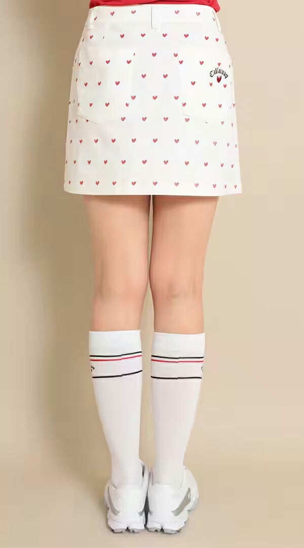 ★本日3/420時-★【パワーゴルフで2点以上購入すると最大P10倍！※要エントリー】キャロウェイアパレル2023年春夏モデルレディースハートプリントストレッチコットンツイルスカートC23128221Callaway【23】