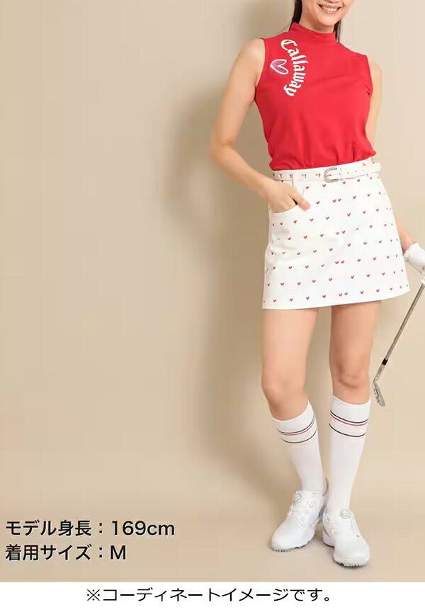 ★本日3/420時-★【パワーゴルフで2点以上購入すると最大P10倍！※要エントリー】キャロウェイアパレル2023年春夏モデルレディースハートプリントストレッチコットンツイルスカートC23128221Callaway【23】