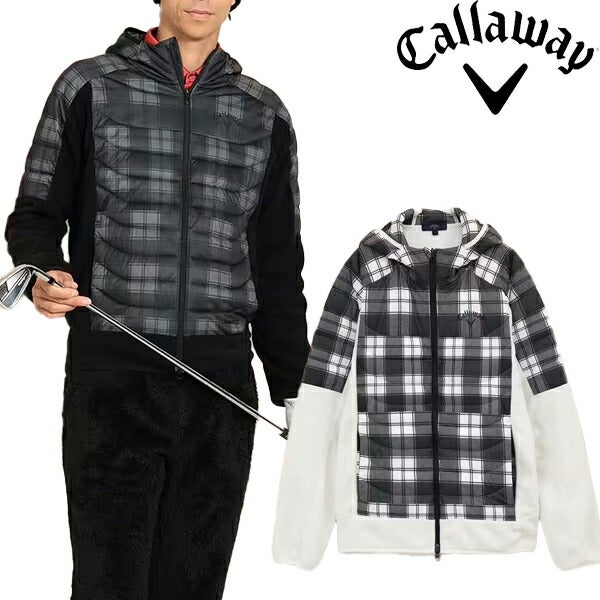 キャロウェイアパレル2023年秋冬モデルメンズチェックフルジップ中綿スウェットC23217109Callaway【23】