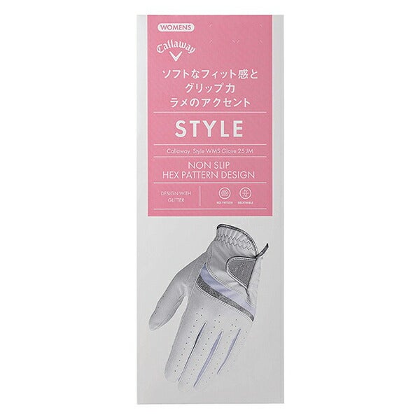 キャロウェイゴルフレディースGLCGSTYLELHWMSゴルフグローブ左手用【25】
