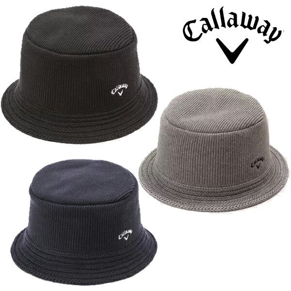 キャロウェイアパレル2023年秋冬モデルメンズロゴ刺繍ニットバケットハットC23291129Callaway【23】