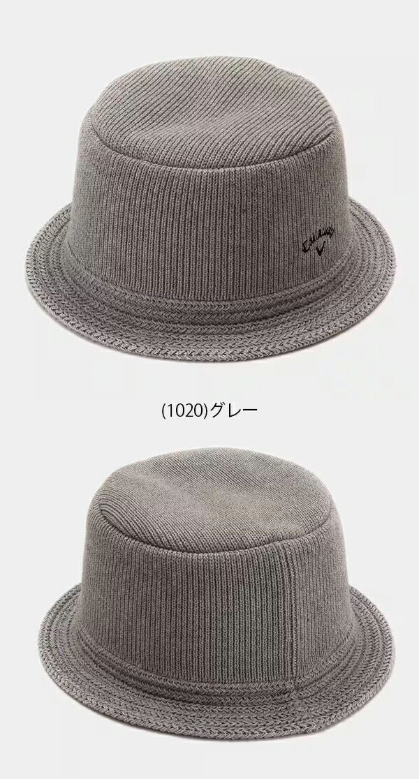 キャロウェイアパレル2023年秋冬モデルメンズロゴ刺繍ニットバケットハットC23291129Callaway【23】
