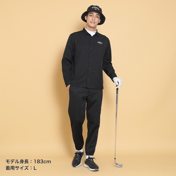 キャロウェイアパレル2024年秋冬モデルメンズシワツイル&チェックプリントシャツブルゾンC24215102Callaway【24】