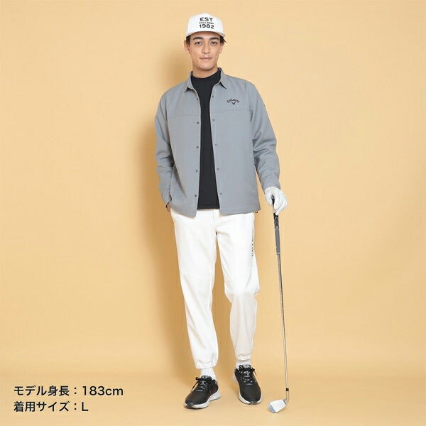 キャロウェイアパレル2024年秋冬モデルメンズシワツイル&チェックプリントシャツブルゾンC24215102Callaway【24】