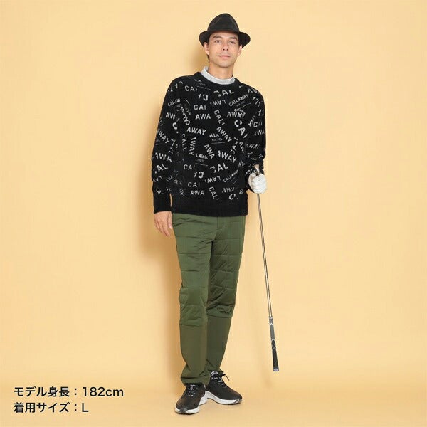 ★明日11日1時59分まで！★【2点以上、同時購入すると最大P10倍！※要エントリー】キャロウェイアパレル2024年秋冬モデルメンズロゴコラージュヘアリーニットC24218105Callaway【24】