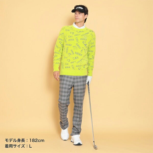 ★明日11日1時59分まで！★【2点以上、同時購入すると最大P10倍！※要エントリー】キャロウェイアパレル2024年秋冬モデルメンズロゴコラージュヘアリーニットC24218105Callaway【24】