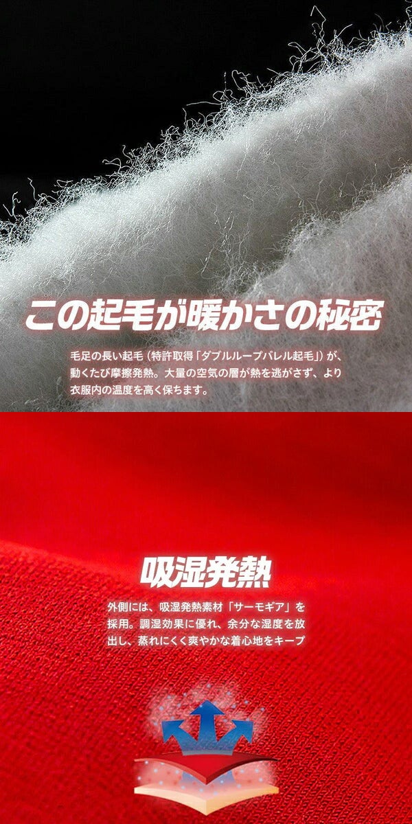 イオンスポーツ2023年秋冬モデルユニセックスゼロフィットヒートラブMDクルーネック長袖シャツアンダーウェアZHRUMD-12着た瞬間から暖かい【23】
