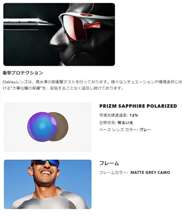 オークリーサングラスOO9400-0568フレームカラー：MATTEGREYCAMOレンズカラー：PRIZMSAPPHIREPOLARIZEDOAKLEY【24】