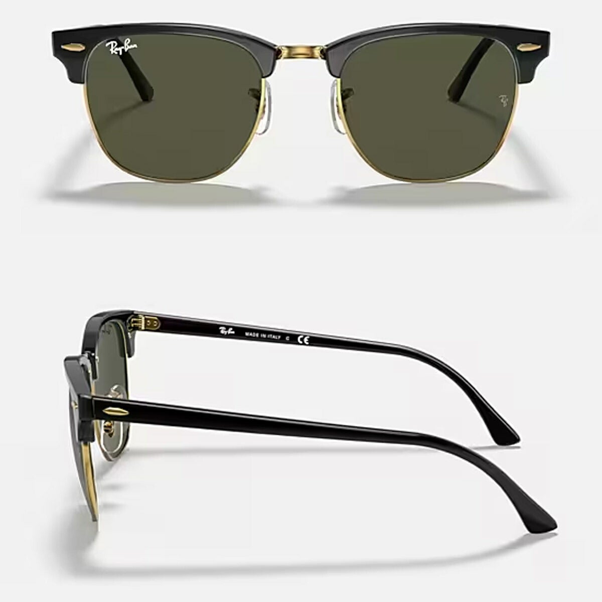 RayBanレイバンユニセックスClubmasterサングラス3016W036551カラー名称：BLACKONARISTA/G-15GREEN【25FW】