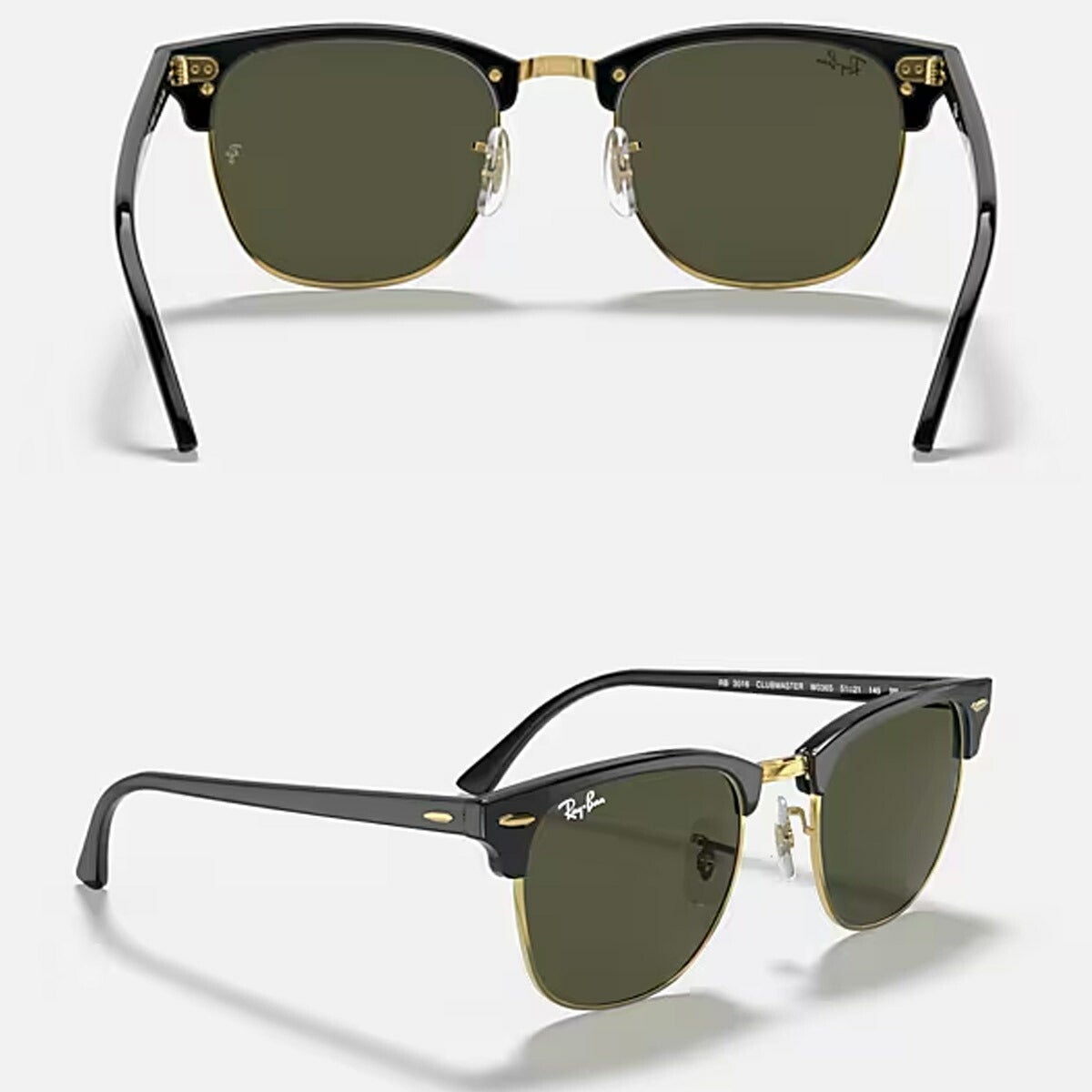 RayBanレイバンユニセックスClubmasterサングラス3016W036551カラー名称：BLACKONARISTA/G-15GREEN【25FW】