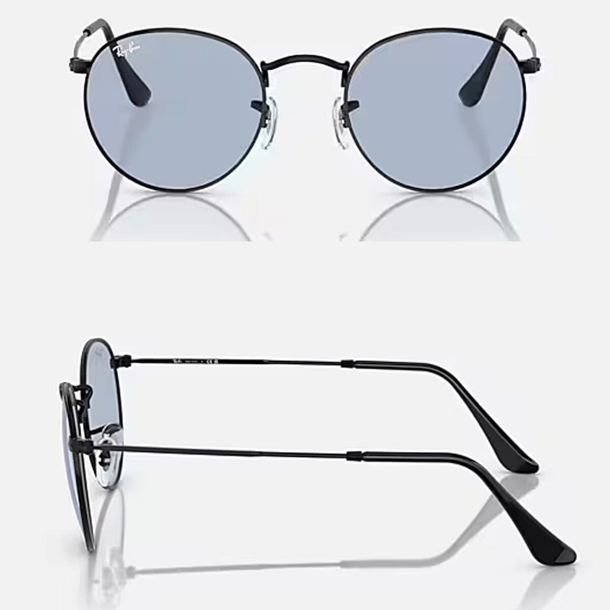 RayBanレイバンユニセックスRoundMetalサングラス3447002/6450カラー名称：BLACK/BLUEGREY【25FW】