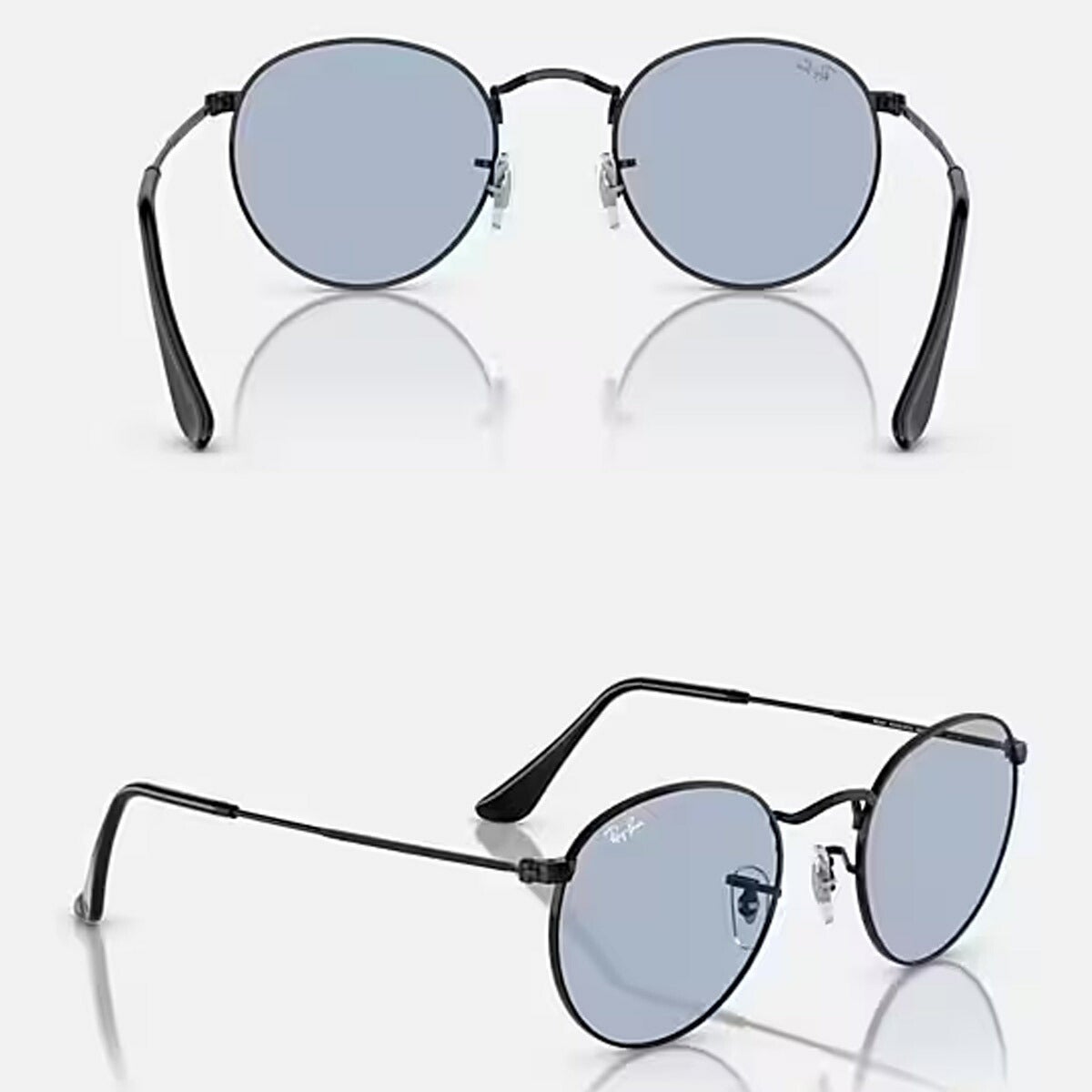 RayBanレイバンユニセックスRoundMetalサングラス3447002/6450カラー名称：BLACK/BLUEGREY【25FW】