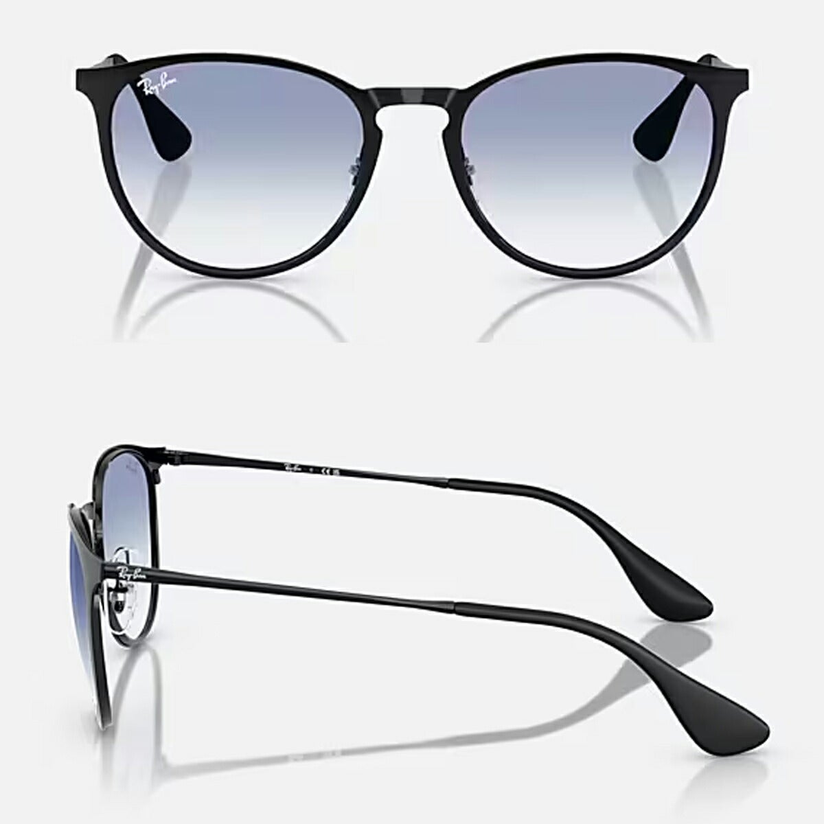 RayBanレイバンユニセックスErikaMetalサングラス3539002/1954カラー名称：BLACK/CLEARGRADIENTLIGHTBLUE【25FW】