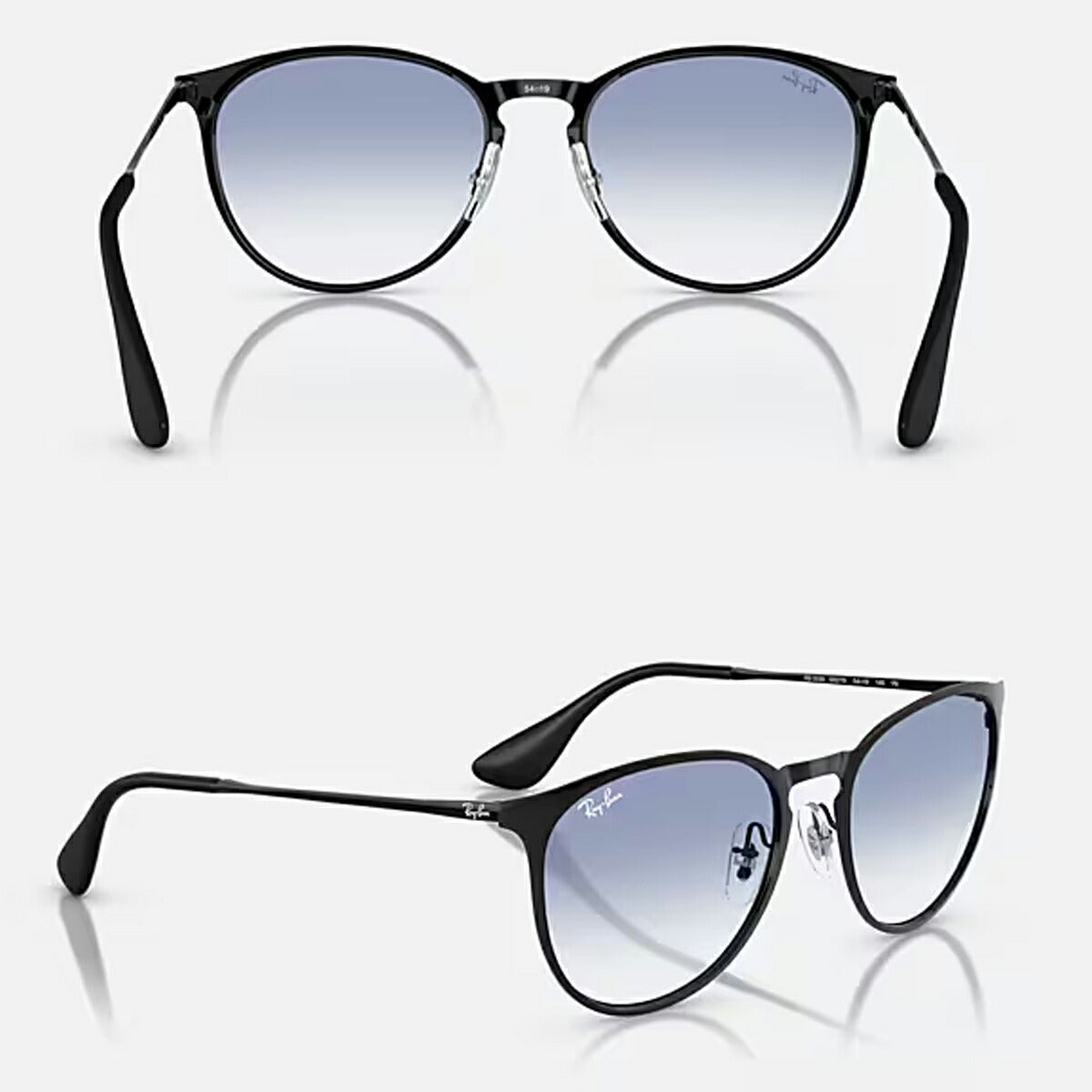 RayBanレイバンユニセックスErikaMetalサングラス3539002/1954カラー名称：BLACK/CLEARGRADIENTLIGHTBLUE【25FW】