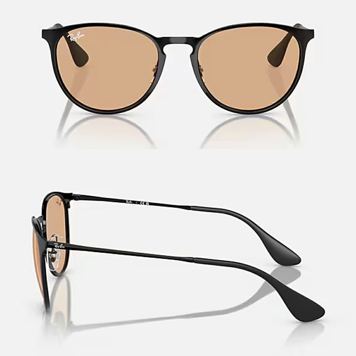 RayBanレイバンユニセックスErikaMetalサングラス3539002/9354カラー名称：BLACK/BROWN【25FW】
