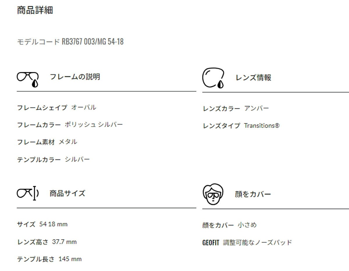RayBanレイバンユニセックス3767サングラス3767003/MG54カラー名称：SILVER/PHOTOAMBERDARK【25FW】