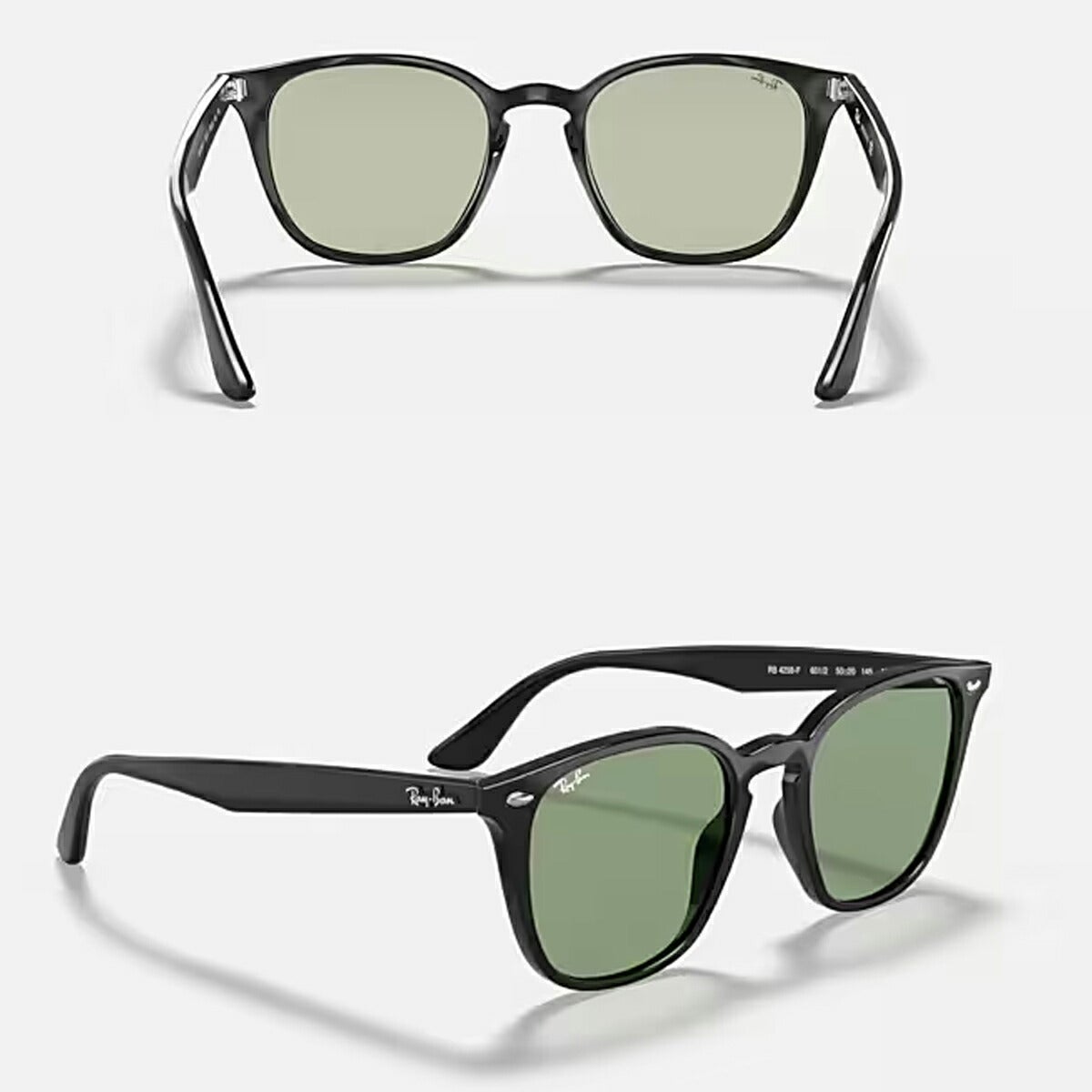 RayBanレイバンユニセックス4258Fサングラス4258F601/252カラー名称：BLACK/LIGHTGREEN【25FW】