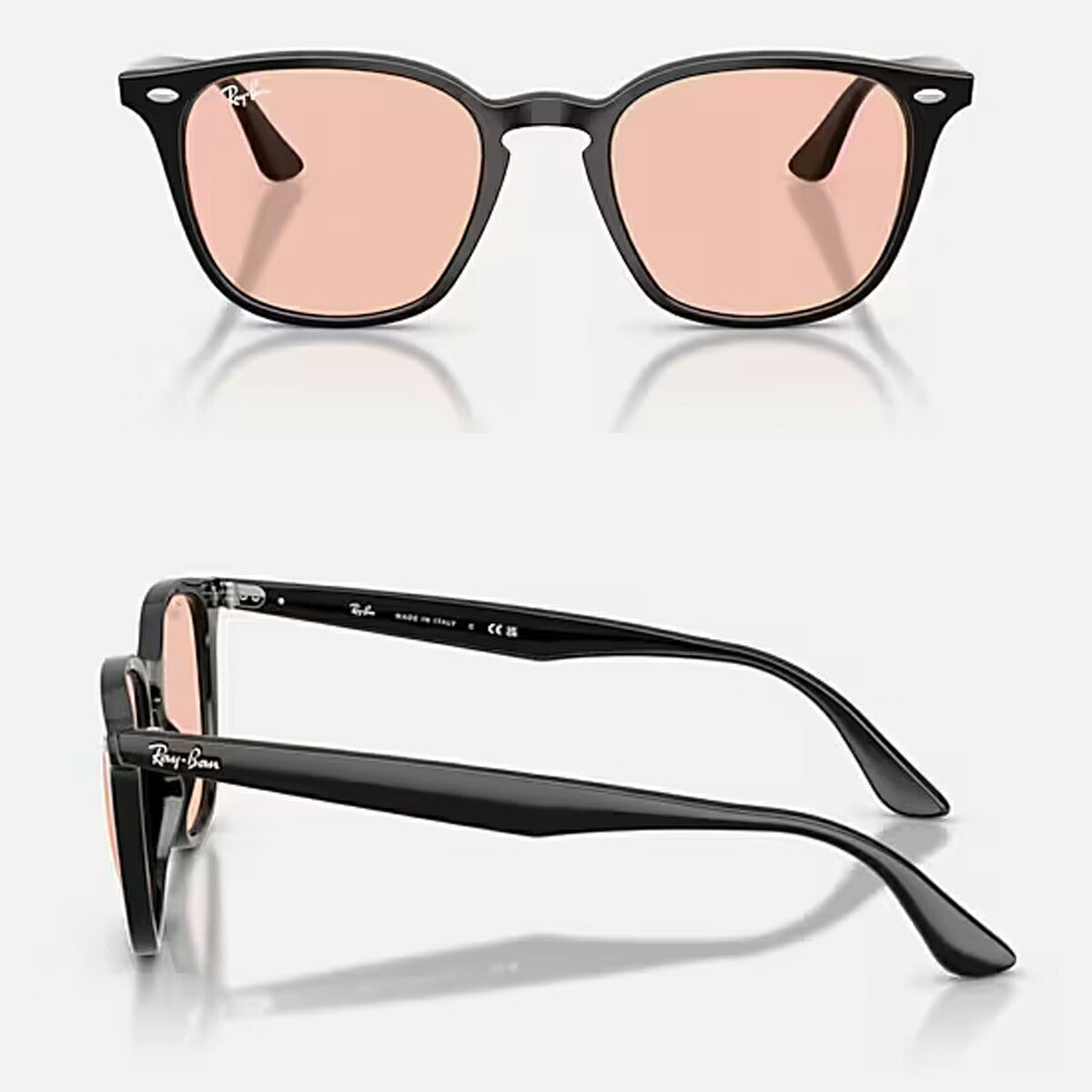 RayBanレイバンユニセックス4258Fサングラス4258F601/552カラー名称：BLACK/PINK【25FW】