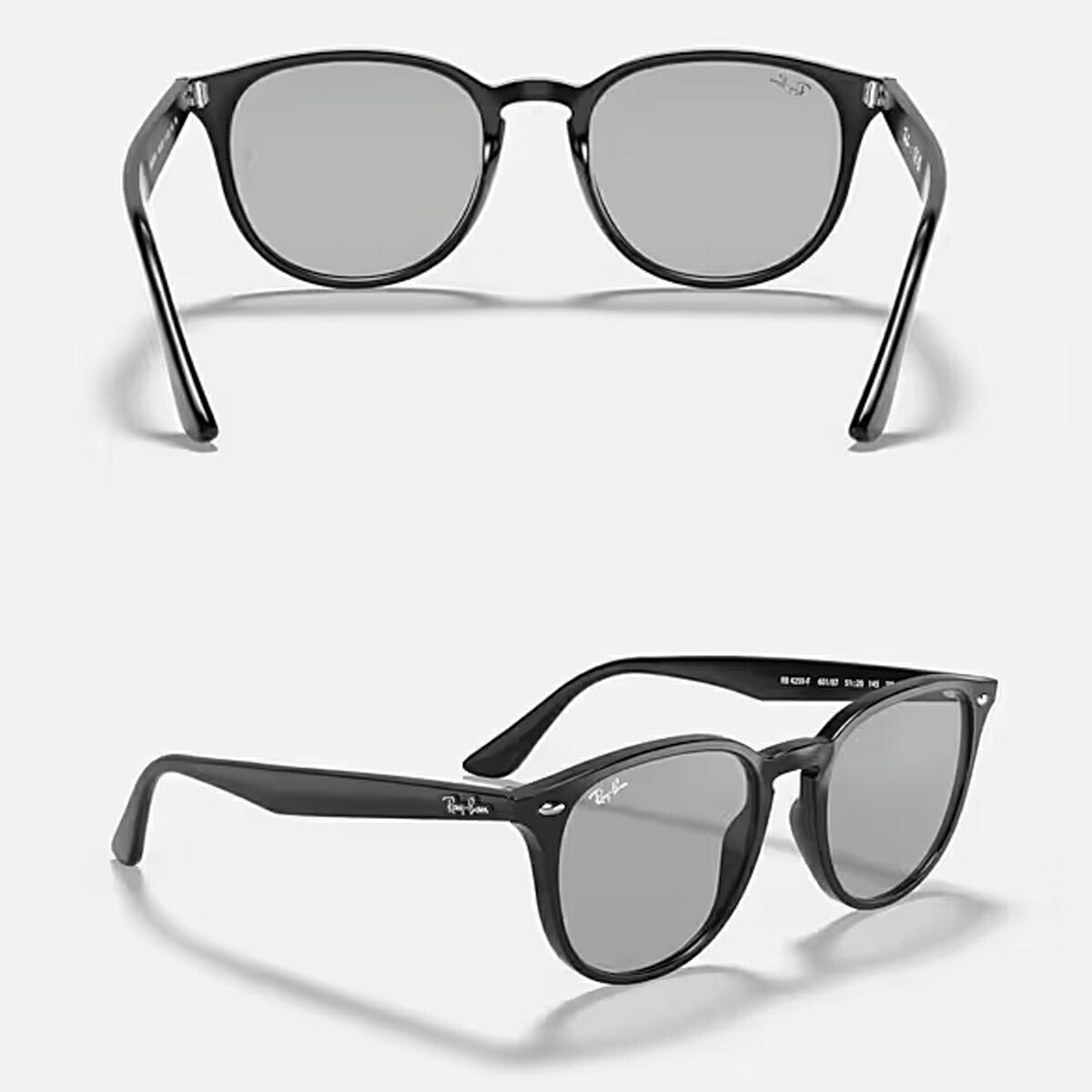 RayBanレイバンユニセックス4259Fサングラス4259F601/8753カラー名称：BLACK/LIGHTGREY【25FW】