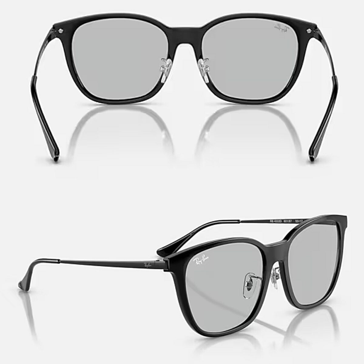 RayBanレイバンユニセックス4333Dサングラス4333D601/8755カラー名称：BLACK/GREY【25FW】
