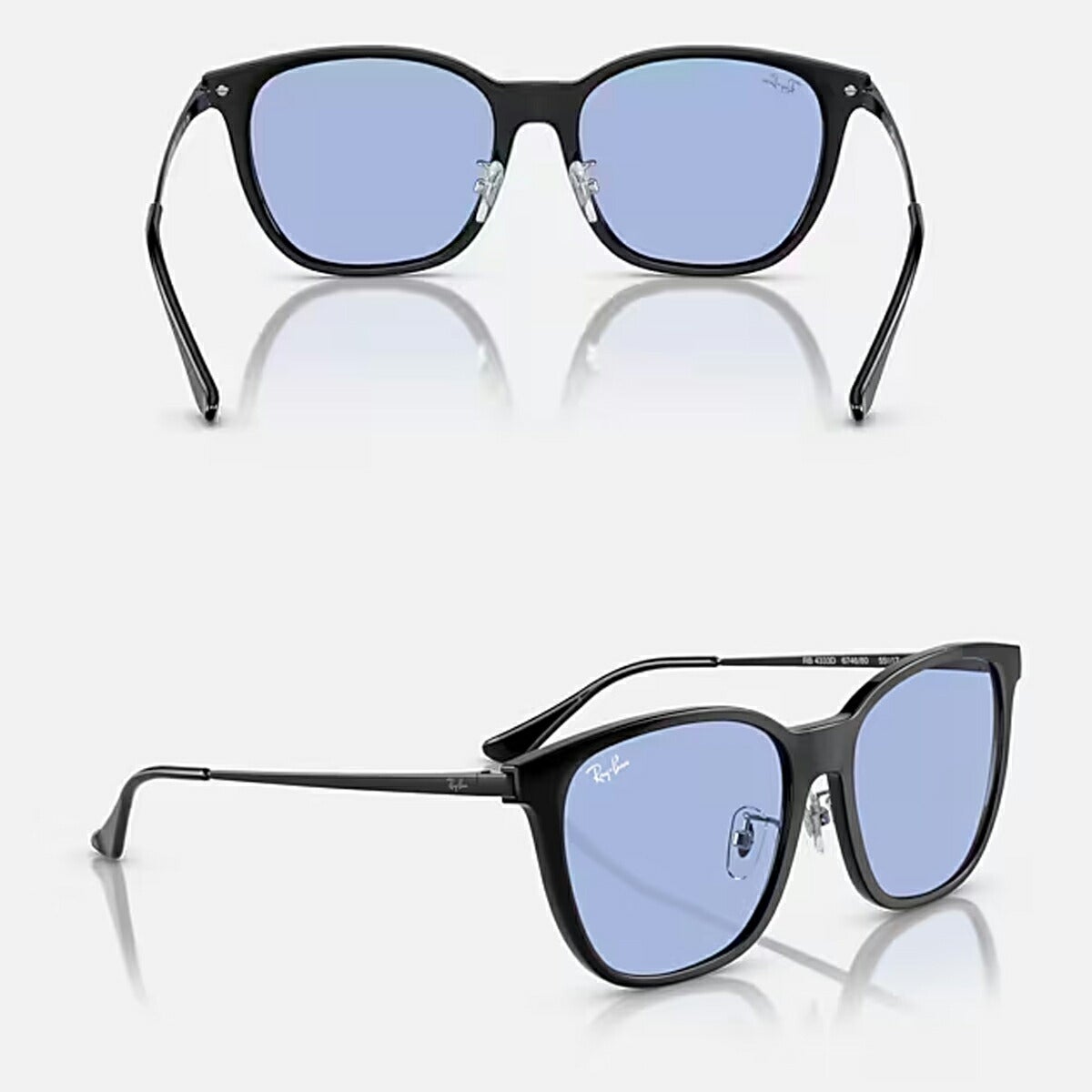 RayBanレイバンユニセックス4333Dサングラス4333D67468055カラー名称：BLACK/BLUE【25FW】