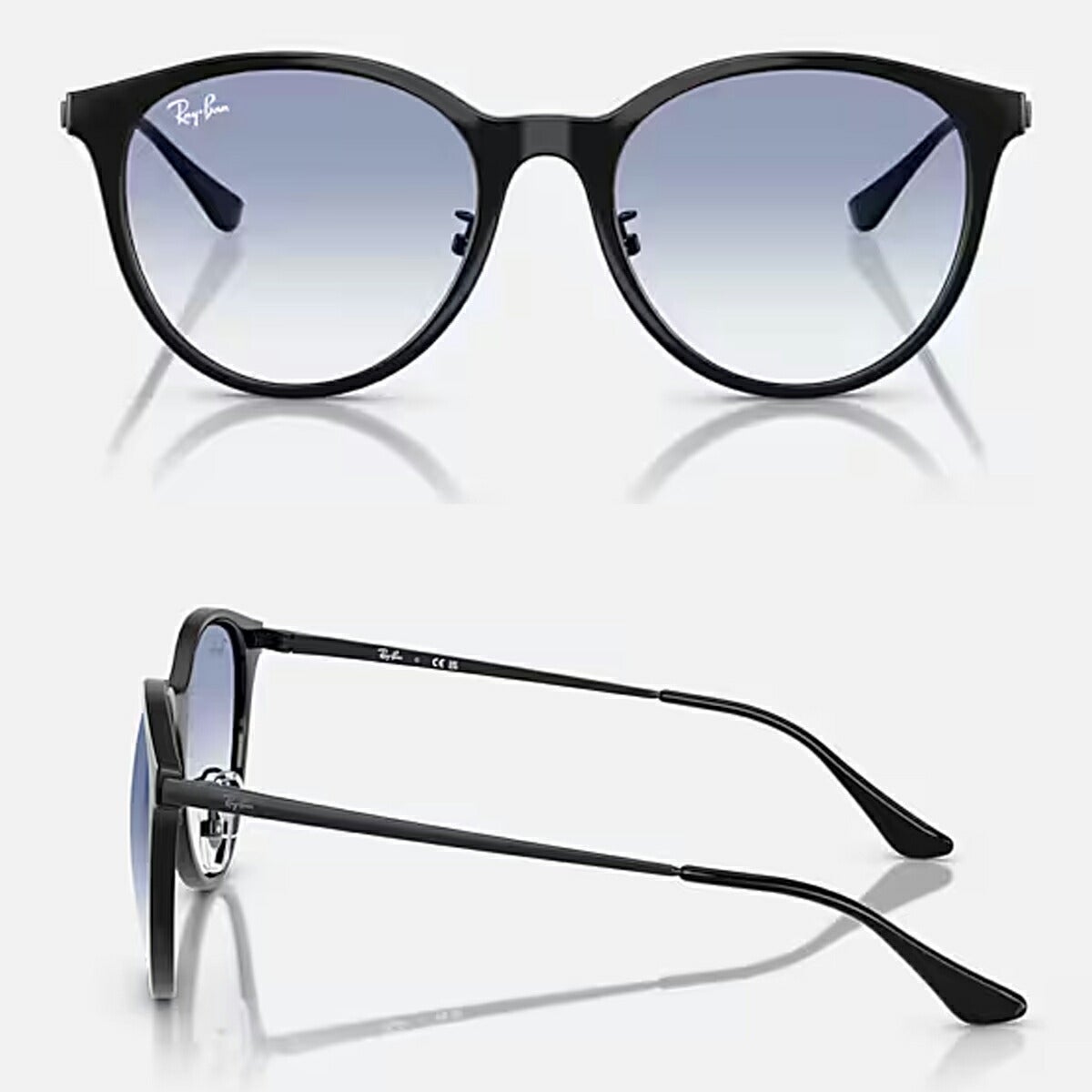 RayBanレイバンユニセックス4334Dサングラス4334D601/1955カラー名称：BLACK/CLEARGRADIENTLIGHTBLUE【25FW】