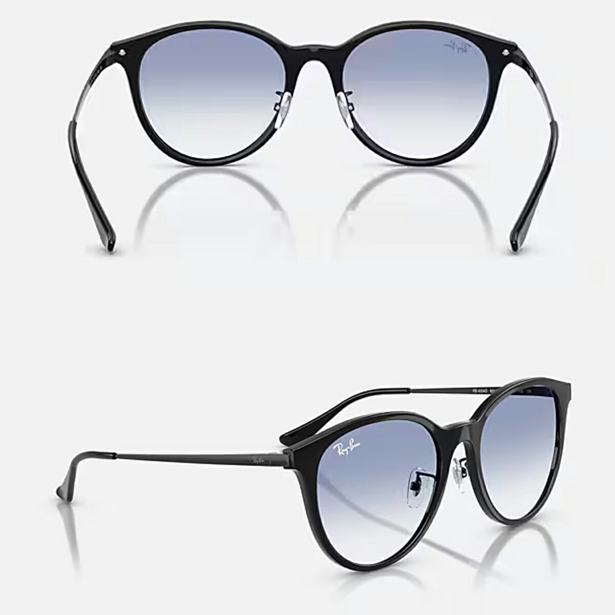 RayBanレイバンユニセックス4334Dサングラス4334D601/1955カラー名称：BLACK/CLEARGRADIENTLIGHTBLUE【25FW】