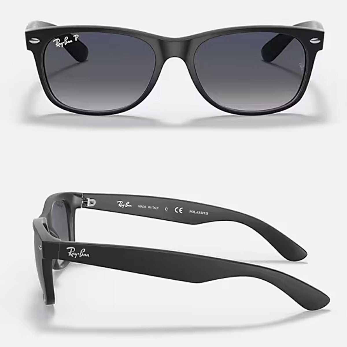RayBanレイバンユニセックスNewWayfarerサングラス2132F601S7855カラー名称：MATTEBLACK/BLUEGRADIENTGREY【25FW】