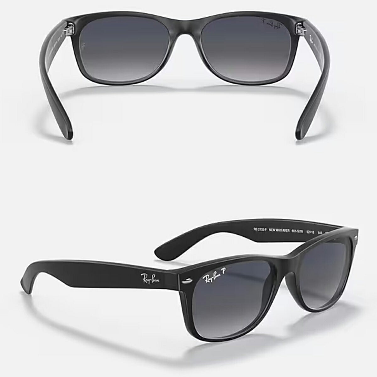 RayBanレイバンユニセックスNewWayfarerサングラス2132F601S7855カラー名称：MATTEBLACK/BLUEGRADIENTGREY【25FW】