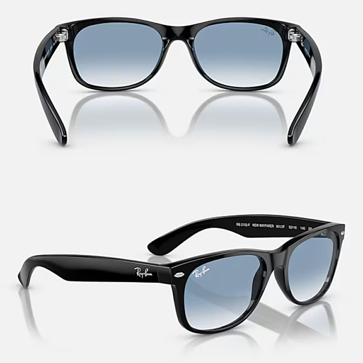 RayBanレイバンユニセックスNewWayfarerサングラス2132F901/3F55カラー名称：BLACK/CLEARGRADIENTBLUE【25FW】