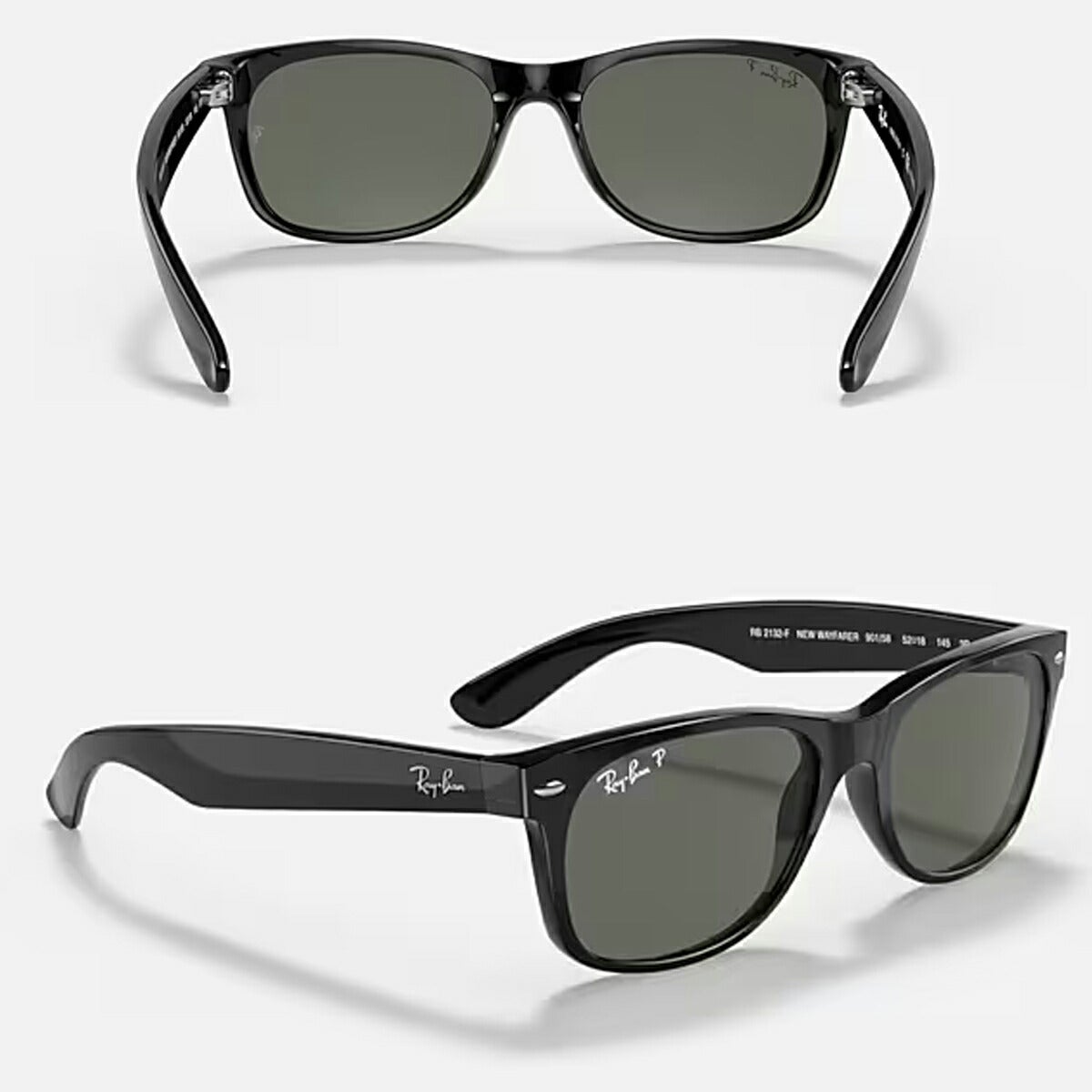 RayBanレイバンユニセックスNewWayfarerサングラス2132F901/5855カラー名称：BLACK/POLARGREEN【25FW】