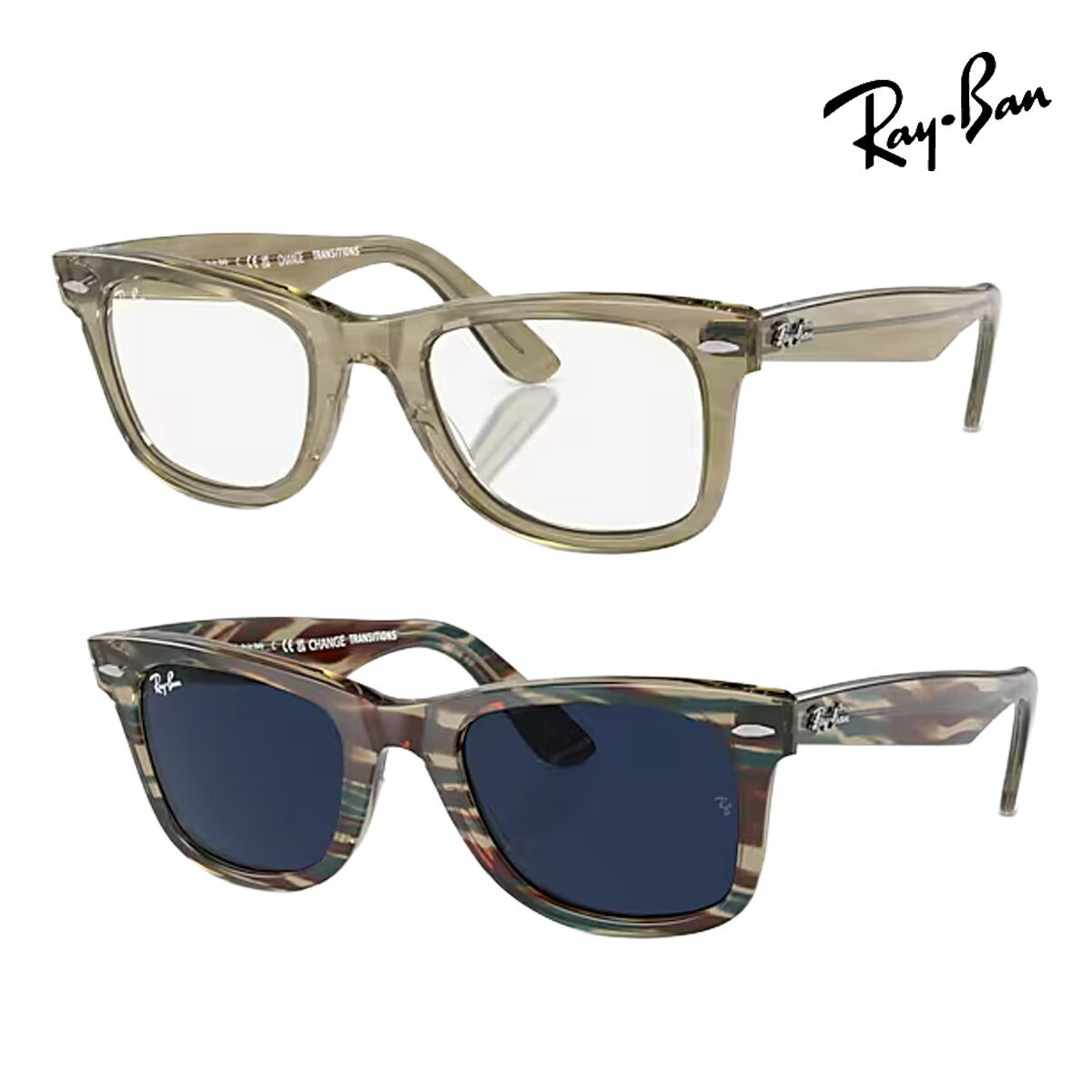 RayBanレイバンユニセックスWayfarerサングラス2140F1387GG52カラー名称：PHOTOSTRIPEDGREY/TRANSITIONS8SAPPHIRE【25FW】