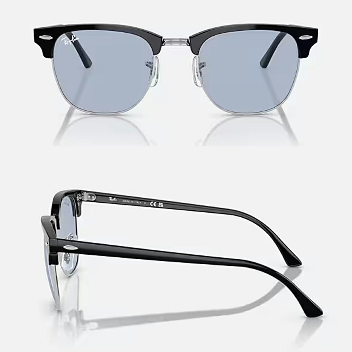 RayBanレイバンユニセックスClubmasterサングラス301613546451カラー名称：BLACKONSILVER/BLUEGREY【25FW】