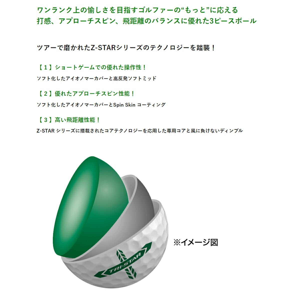 ダンロップスリクソントライスターTRI-STARゴルフボール1ダース【26SS】