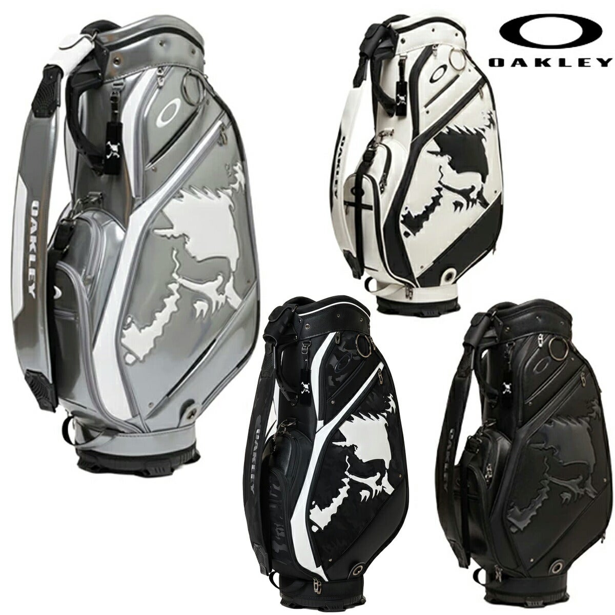 オークリー2025年春夏モデルメンズSKULLGOLFBAG18.0キャディーバッグ9.5型4.5kg5分割ネームプレート付属刻印タイプFOS901966OAKLEY【25】