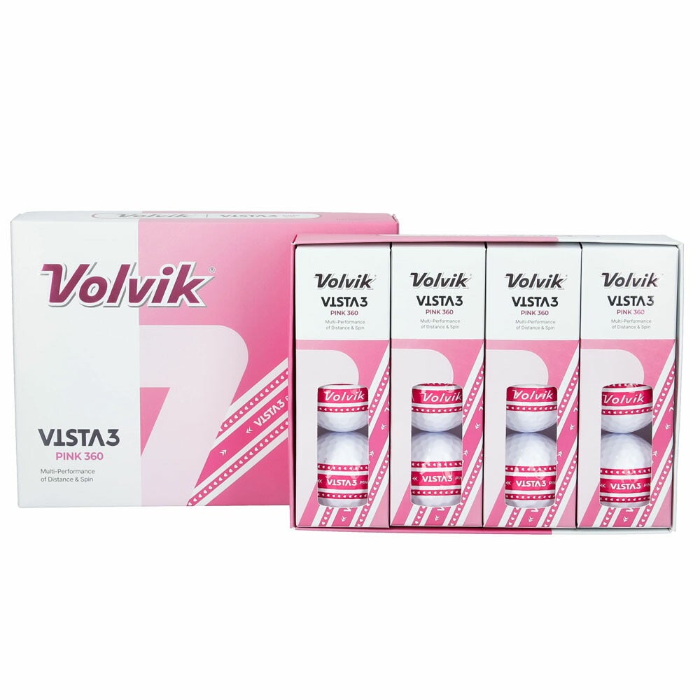 ボルビックVISTA3PRISMPinkStripeゴルフボール1ダースVV5PNA27【25FW】