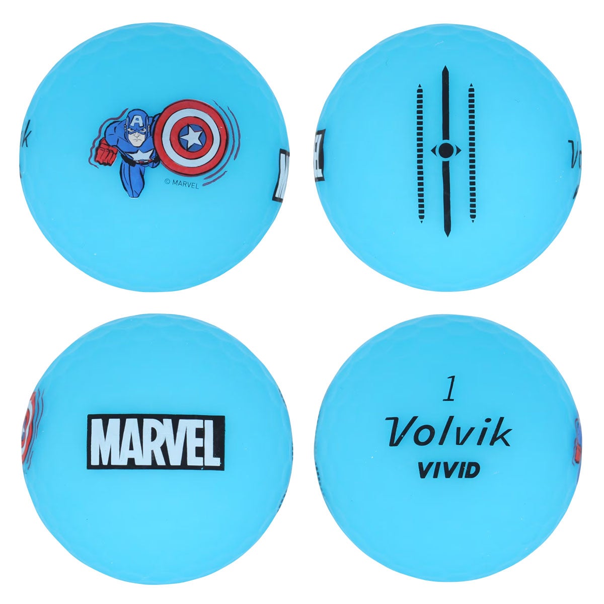 ボルビックMARVEL3.0(CAPTAINAMERICA)ゴルフボール4球入りマーカー付きVV5RNA03【25FW】