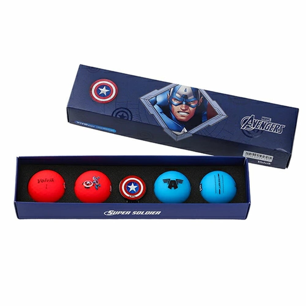 ボルビックMARVELPACK4.0(CAPTAINAMERICA)ゴルフボール4球入りマーカー付きVV5UNA02【25FW】