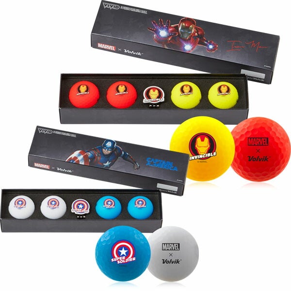 VolvikボルビックMARVELGIFTSET2.0ゴルフボール4球マーカー1個ゴルフボール4球クリップマーカー1個【22】ゴルフボール
